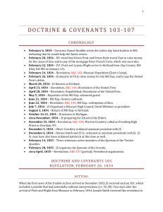 DOCTRINE & COVENANTS 103-107