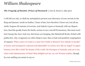 William Shakespeare, monologue from Hamlet