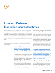 Howard Putnam leadership in turbulent times