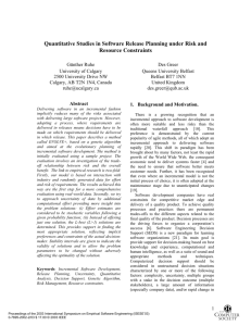 Quantitative studies in software release planning under risk and