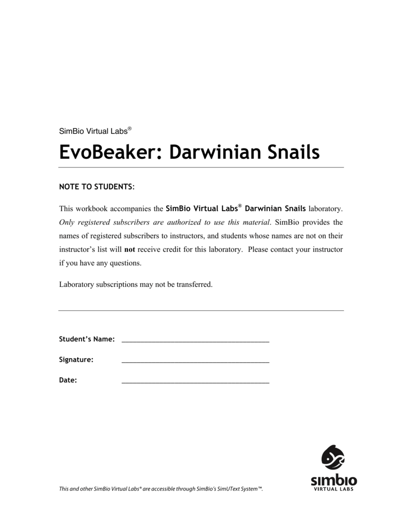 Simbio simbio virtual labs evobeaker: darwinian snails Simbio simbio virtual labs evobeaker: darwinian snails