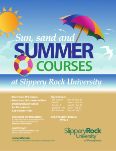 Summer 2015  - Slippery Rock University