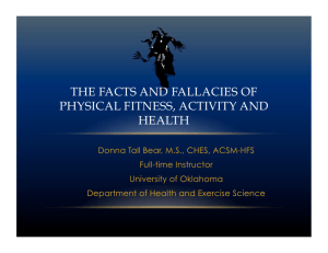 the facts and fallacies of physical fitness, activity and health