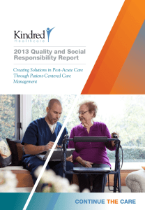 2013 Quality and Social Responsibility Report