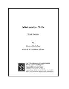 Self-Assertion Skills - Counseling and Mental Health Center
