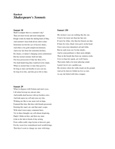 Handout Shakespeare's Sonnets