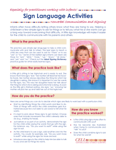 Sign Language Activities - Center for Early literacy Learning