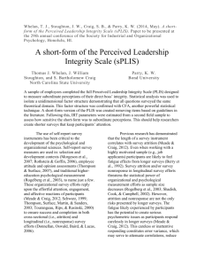 A short-form of the Perceived Leadership Integrity Scale (sPLIS)