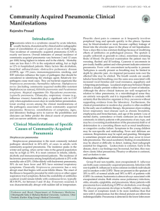 Community Acquired Pneumonia: Clinical Manifestations