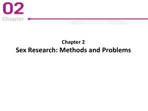 Sex Research: Methods and Problems