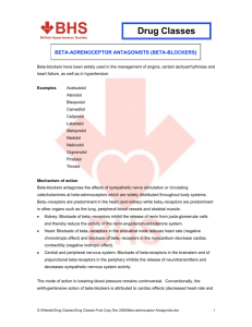 Beta-Adrenoceptor Antagonists (Beta