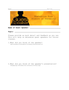 Guest Speaker Evaluation