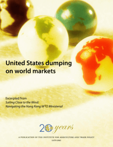 United States dumping on world markets