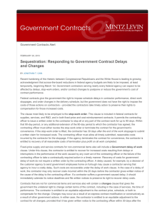 Sequestration: Responding to Government Contract Delays and