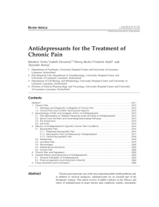 Antidepressants for the Treatment of Chronic Pain