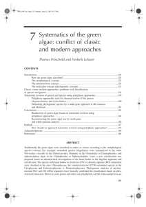 7 Systematics of the green algae: conflict of classic and modern