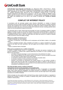 conflict of interest policy - UniCredit Bank Slovakia, a.s.