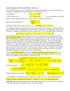 Lecture notes on Monoprotic Acids