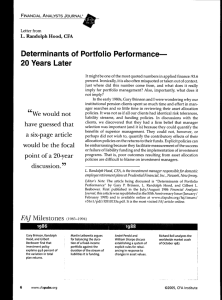Determinants of Portfolio Performance— 20 Years Later