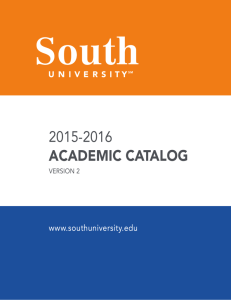 South University - 2014-2015 South University Academic Catalog