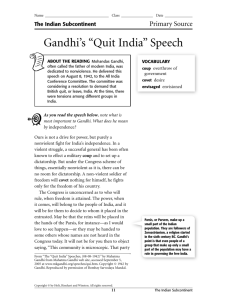 Gandhi's “Quit India” Speech