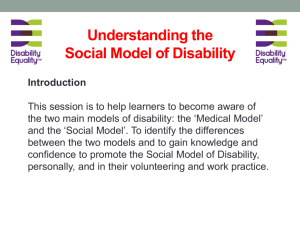 Social model of disability – my understanding of it