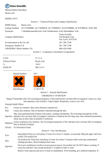Material Safety Data Sheet Stearic acid MSDS# 21873 Section 1