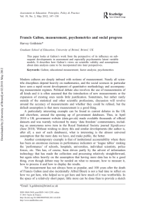 Francis Galton, measurement, psychometrics and social progress