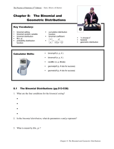 Chapter 8: The Binomial and Geometric Distributions