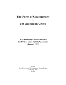 The Form of Government in 288 American Cities