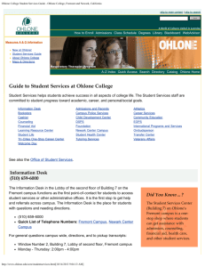 Ohlone College Student Services Guide