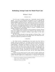 Rethinking Attempt Under the Model Penal Code