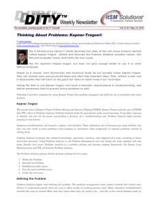 Thinking About Problems: Kepner-Tregoe