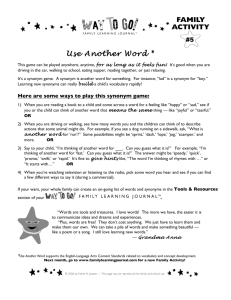 Use Another Word - Family Learning Journal