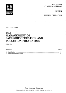DNV Ship rules Pt.7 Ch.6 - ISM Management of Safe Ship Operation
