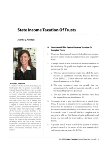 State Income Taxation Of Trusts