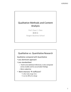 Qualitative Methods and Content Analysis