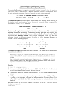 Molecular, Empirical and Structural Formulae Calculations of