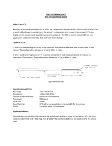 PROCESS TECHNOLOGY RTD SPECIFICATION SHEET What is an