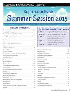 Summer 2015 - Admissions and Records