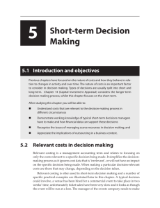 5 Short-term Decision Making