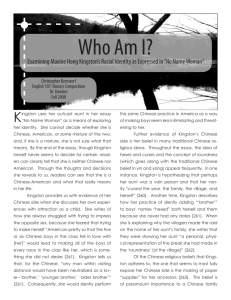 "Who Am I?: Examining Maxine Hong Kingston's Racial Identity as