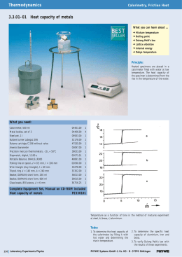 WS – Chem 11 HL Calorimetry problems