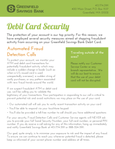 Debi   Car   Securit - Greenfield Savings Bank