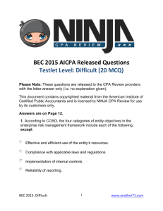 BEC 2015 AICPA Released Questions Testlet