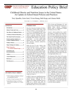 Childhood Obesity and Nutrition Issues in the United States