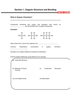 Section 1: Organic Structure and Bonding