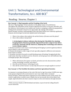 Unit 1: Technological and Environmental Transformations, to c. 600