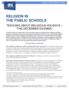 Religion in the Public Schools: Teaching About Religious Holidays