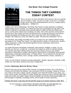 THE THINGS THEY CARRIED ESSAY CONTEST
